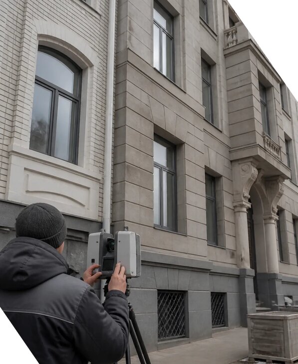 Лазерное сканирование фасадов зданий для обследования в Екатеринбурге